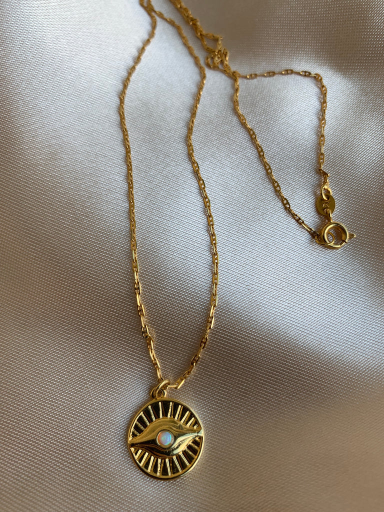 MINI EVIL EYE CHARM 14k gold vermeil – Auburn Jewelry